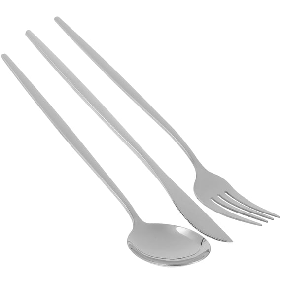 Stainless Steel Tableware Set with Smooth Surface and Comfortable Grip for Kitchen Use Silver