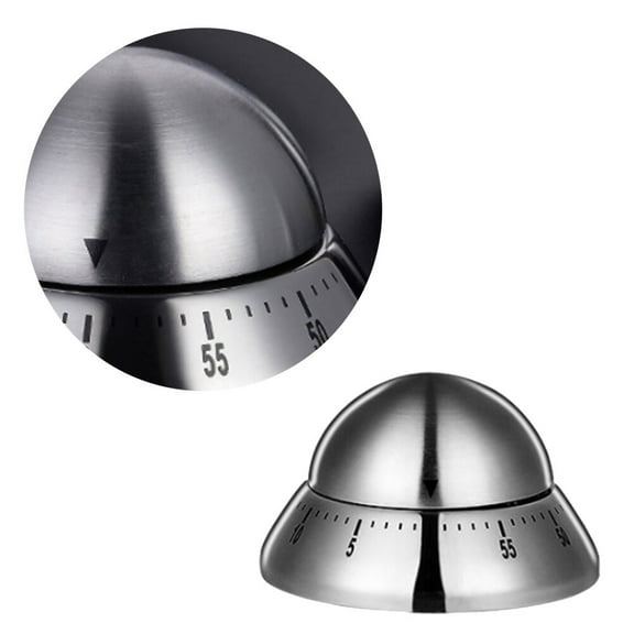 Stainless Steel Timer Kitchen Digital Alarm Clocks Bedside Plugs Student Silver