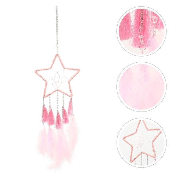 Star Dream Catcher Macrame Wall Decor Decorations Bohemian Dreamcatcher Pink