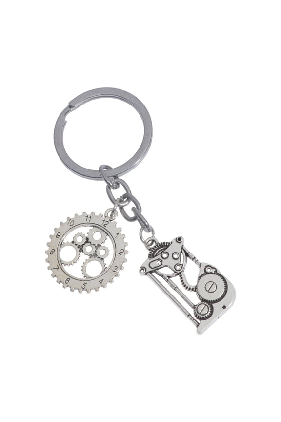 Silver Metal Steampunk Gear Keychain Creative Key Holder for Everyday Use