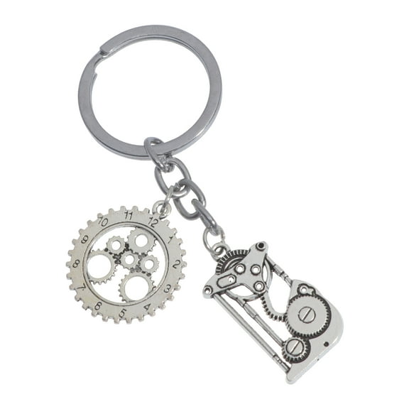 BEADCEST Silver Metal Steampunk Gear Keychain Creative Key Holder for Everyday Use