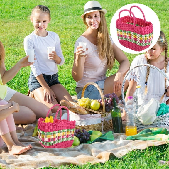 HOMEMAXS Storage Basket Tote Baskets for Gifts Hamper Shopping Orange