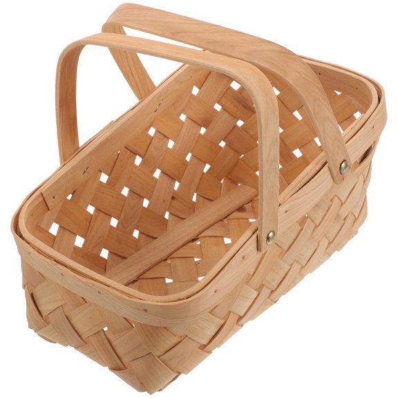 HOMEMAXS Woven Storage Basket Flower Arrangement Woven Flower Basket Woven Picnic Basket with Handle