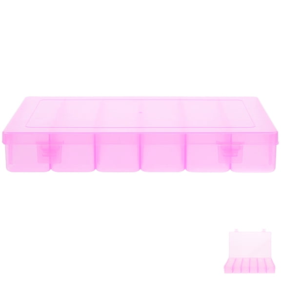 VERDANVERSE Box Dividers Pink Clear Plastic 1Pcs for Jewelry Storage