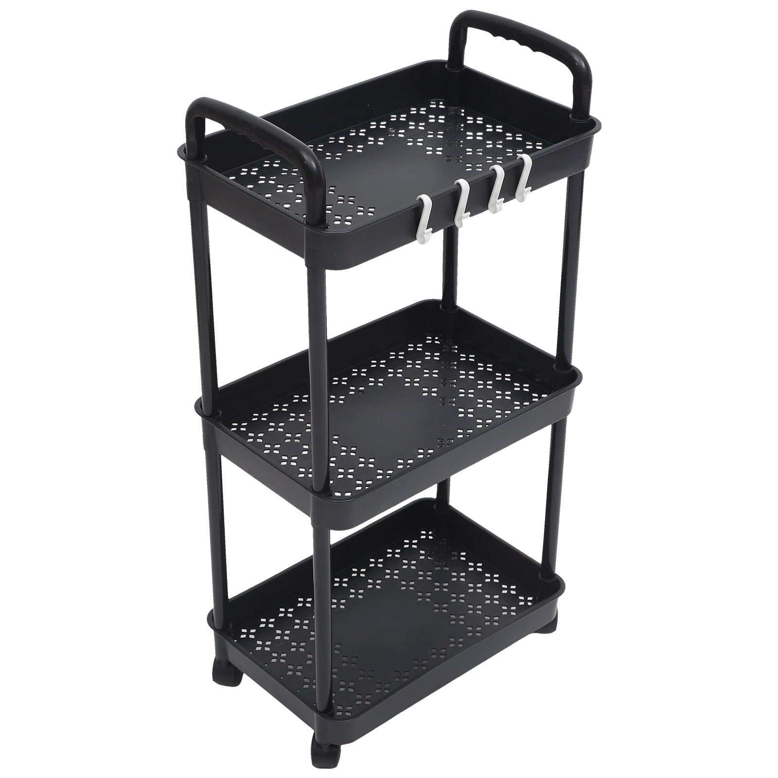 HOMEMAXS Storage Multifunctional Rack Trolley Office Black - Walmart.com