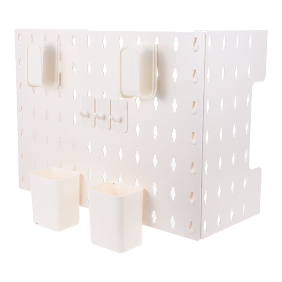 White Plastic Pegboard for Wall Mounting Provides 1 Set