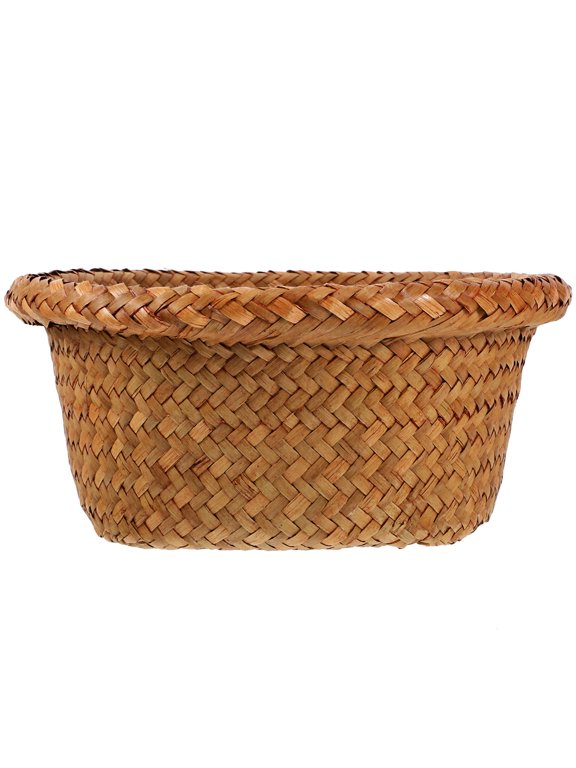 Rustic Simple Straw Woven Basket for Holding Fruits Breads Home