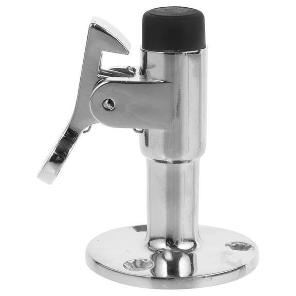 HOMEMAXS Sturdy Door Stopper Protective Catch Black Chain Doors Silver