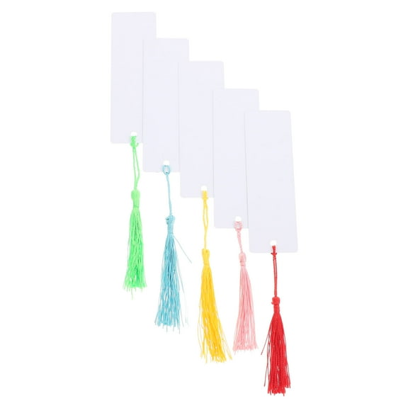 Sublimation Blank Bookmark 5pcs Heat Transfer Aluminum Metal Bookmarks Bulk Diy Bookmarks With Colorful Tassels For Students And Book Lovers
