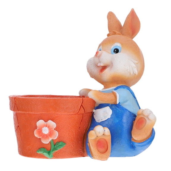 Succulent Flower Pot Succulents Whimsical Cartoon Rabbit Blue