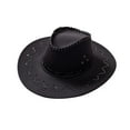 thumbnail image 1 of Homoyoyo Cowboy Straw Hat Wide Brim UV Protection Unisex Women Fishing 1Pcs, 1 of 6