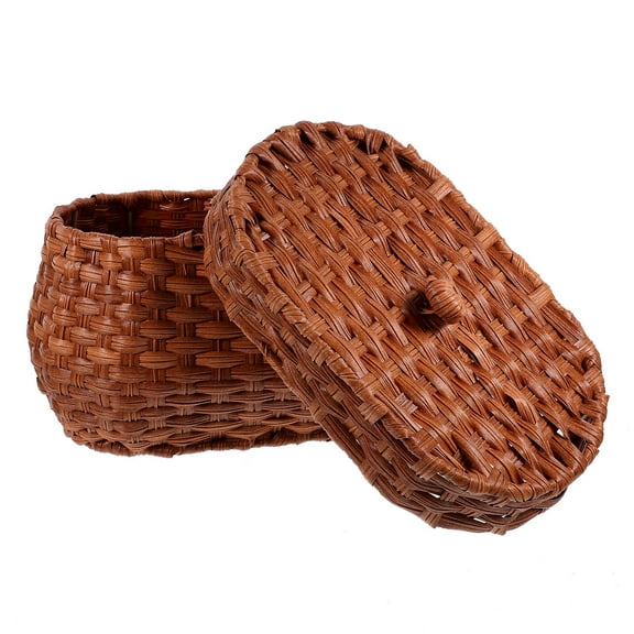 Sundries Organizer Desktop Finishing Basket Small Wire Lid Snack