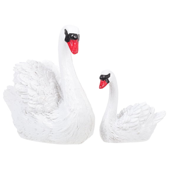 VERDANVERSE Swan Figurine Decor Swan Model Ornament 1 pair