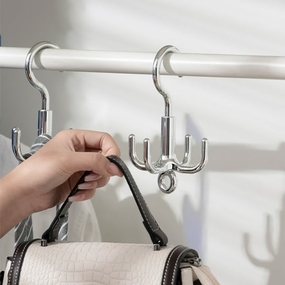 Swivel Hook Rotation Multiple Rotating Wall Hooks for Coats Man Silver