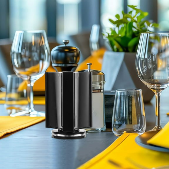 HOMEMAXS Tabletop Menu Display Stand for Restaurant and Cafes Clear Acrylic Three-Panel Versatile Use Rotating Menu Stand for Bar Pub