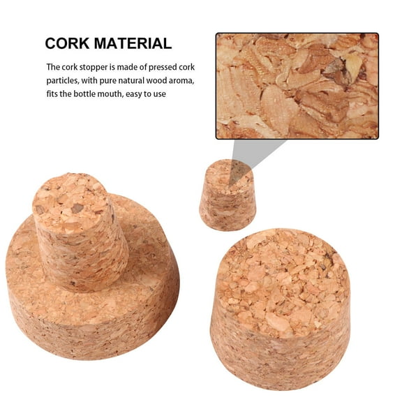 Minkissy Rubber Cork Tapered Light Brown 30Pcs