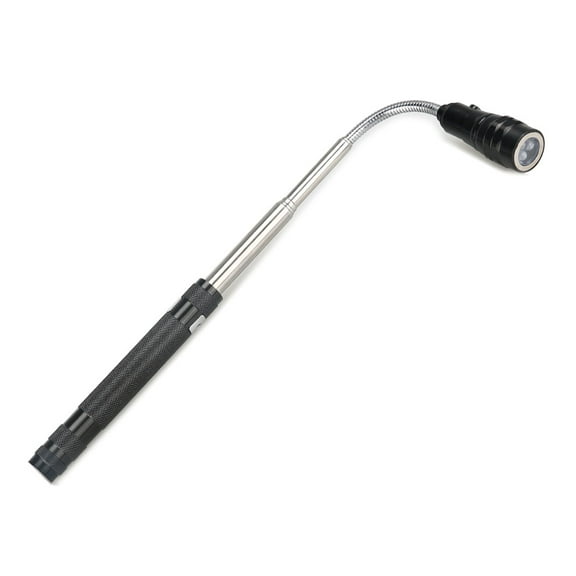 Telescopic Flashlight with 3 Powerful LEDs and Magnetic Head for Outdoor Use Aluminum Body Extends to 55cm