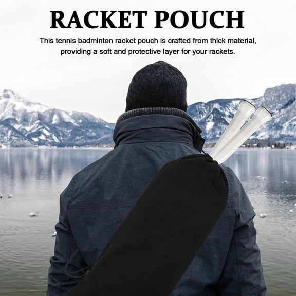 Tennis Racket Bag Single Shoulder Badminton Racquet Sleeve Portable Badminton Accessory Bag Outdoor Indoor Sports Carrying Pouch