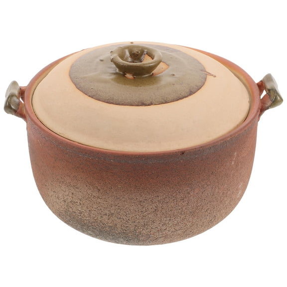 Terracotta Pots for Cooking Clay Pot with Handle for Stews Soups and Porridge Casserole Cookware for Home Kitchen Use