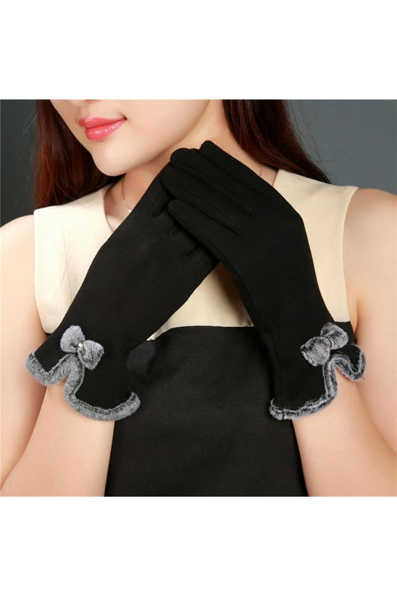 Thermal Touch Gloves Smart Phone for Women 's Black
