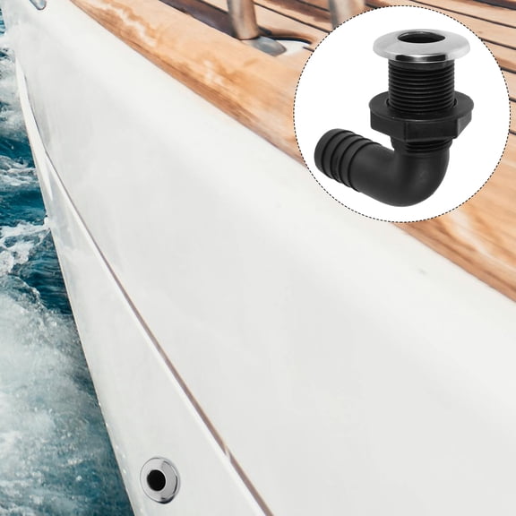 HOMEMAXS Thru-Hull Fitting For Yacht And Fishing Kayak Effective Water Drainage Exhaust Valve Boat Deck Drain Scupper Manual Bilge Boat Hull Drain Plug Scupper Valve