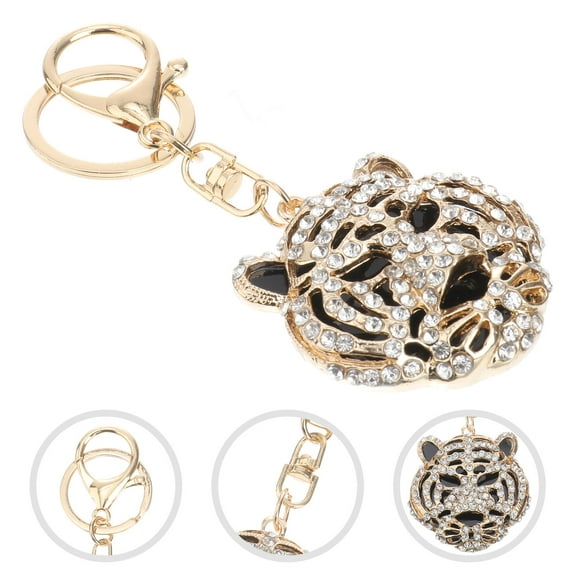 Tiger Pendant Rhinestone Animal Keychains Exquisite Man