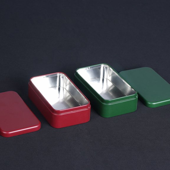 HOMEMAXS Tinplate Box for Storage with Sealed Surroundings Assorted Color 4Pcs Mini Portable Tea Can 2.5x2.5x3.5 Inches