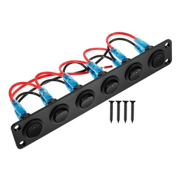 HOMEMAXS Toggle Switch Panel Professional 6 Gang Switch Panel Automotive Rocker Switch Panel For Vehicle Marine Boat