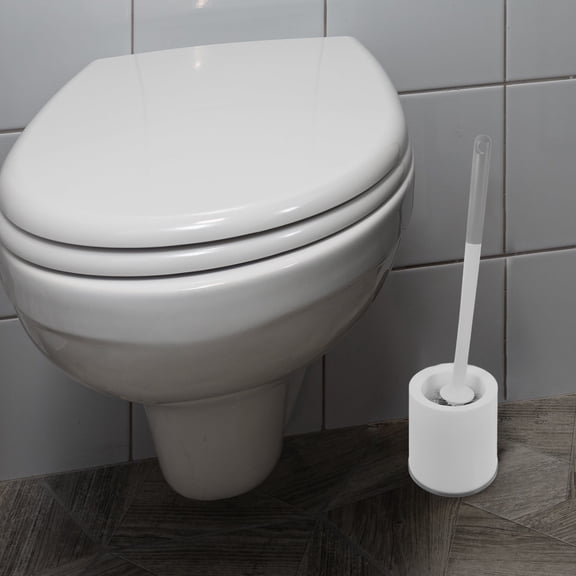 HOMEMAXS  Toilet Bowl Cleaners Brush and Holder Cleaning with Long Handle White