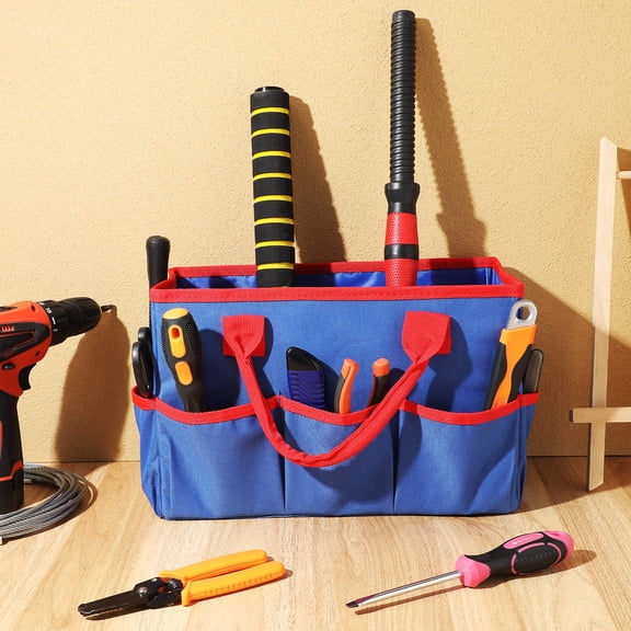 HOMEMAXS Tool Tote Fabric Tool Storage Bag Portable Tool Pouch Gardening Tool Organizer Bag Teacher Tote Bag