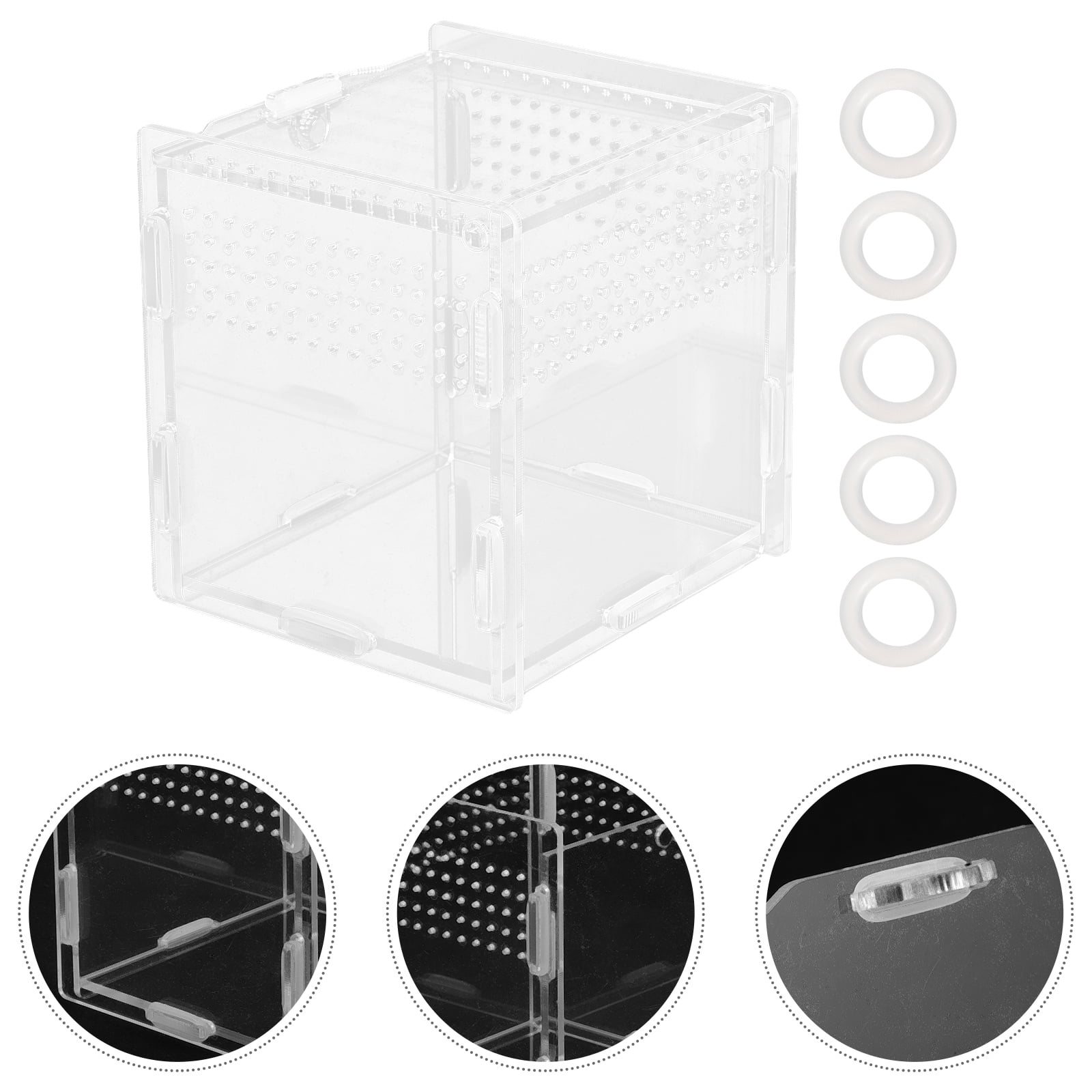 1Pcs Clear Acrylic Reptile Feeding Box Suitable for Pet Breeding and Animal Display Reptile Enthusiasts
