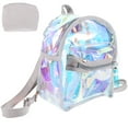 thumbnail image 1 of HOMEMAXS Transparent Backpack Bags Smooth Texture Backpack Middle School Student Silver, 1 of 8