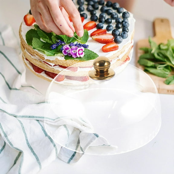 HOMEMAXS Transparent Cake Cover Dome Acrylic Food Lid Pastry Protector Clear Dessert Dome Food Tent for Buffet Banquet Dining Table Use 9.75inch