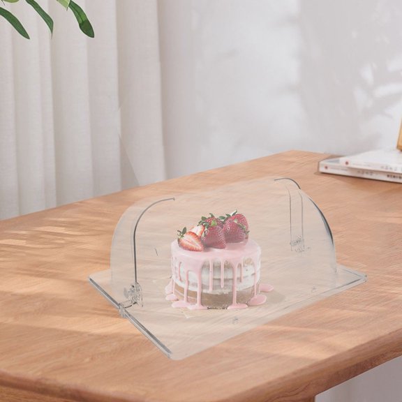 HOMEMAXS Transparent Cake Dome with Openings on Both Sides for Beautiful Food Display and Daily Use PC Material