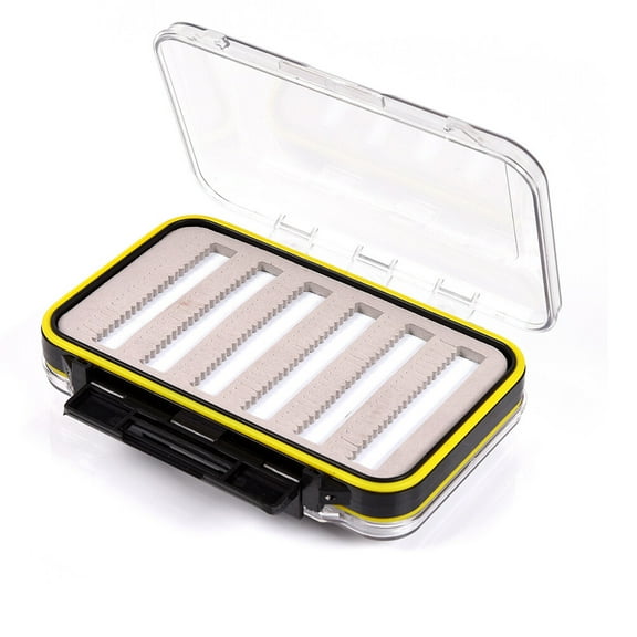 HOMEMAXS Transparent Duoble Sides Fly Fishing Box Case Waterproof Fish Lure Spoon Hook Bait Tackle Box Case Fishing Accessories Large Box(15*10*4.65cm)