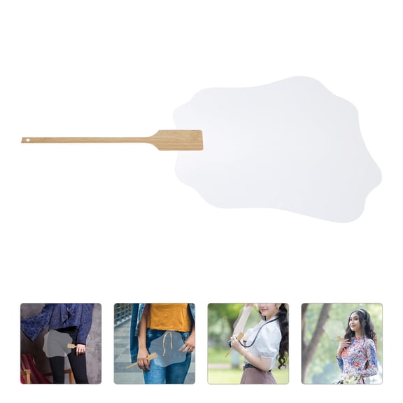 HOMEMAXS Transparent Fan Hand Held Fans Wedding Program Decorative Graffiti