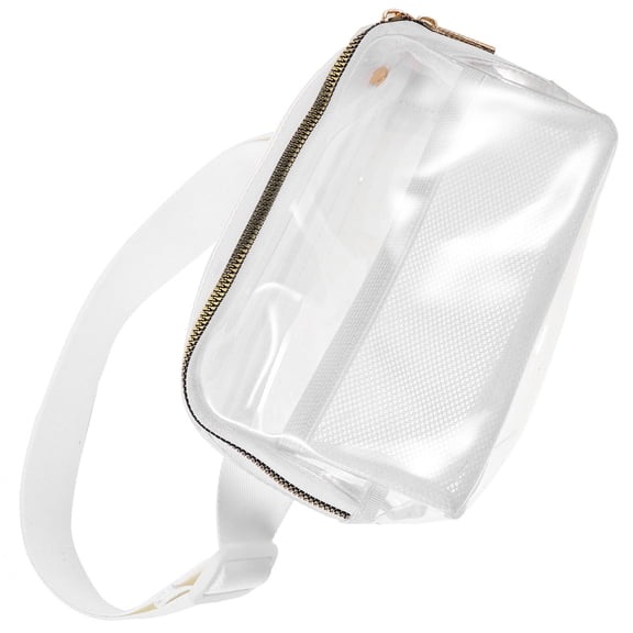 HOMEMAXS  Transparent Fanny Pack Waist Casual Fashion Belt Bag Chest Miss White