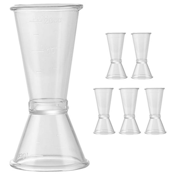 Transparent Plastic Double Jigger Measure Cups for Bar Use Efficient and 6 pcs