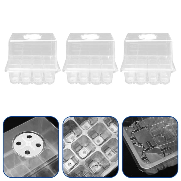 BEADCEST Garden Planting Tool Waterproof Plastic Germination Case for 3Pcs