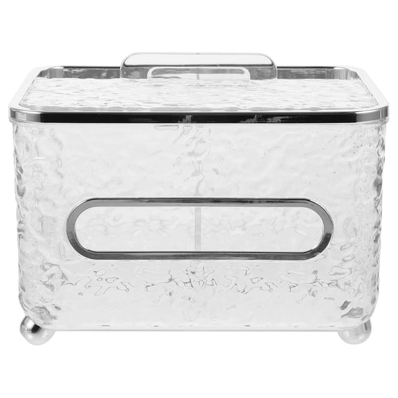HOMEMAXS Transparent Resin Tissue Box for Holding Paper Ideal for Home Office with Modern Design 7.8x4.5