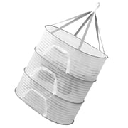 VERDANVERSE White Foldable Mesh Hanging Drying Rack with Multi-Layer Design for Underwear, Socks, and Vegetable Storage
