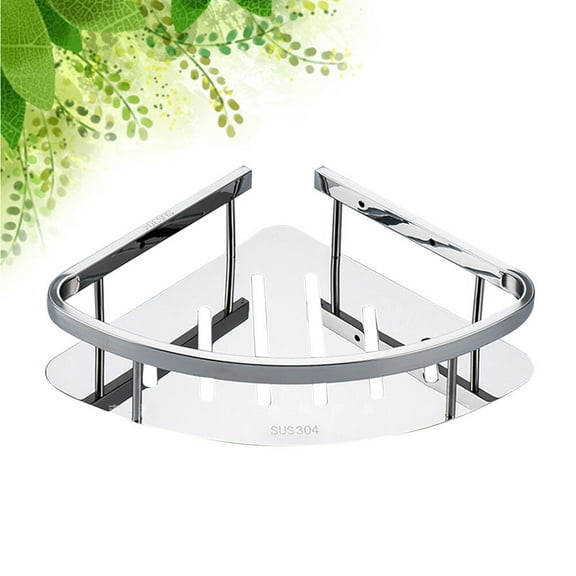 Triangle Bathroom Shower Rack Stainless Steel Corner Shelf Wall Mount Storage Shelf(906B Single Layer)