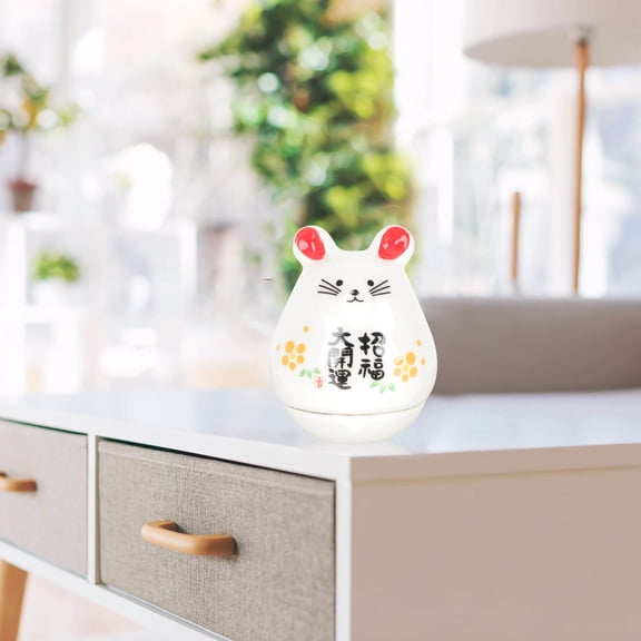 HOMEMAXS Tumbler Ornament Rat Figurine Sleeping Decor Child