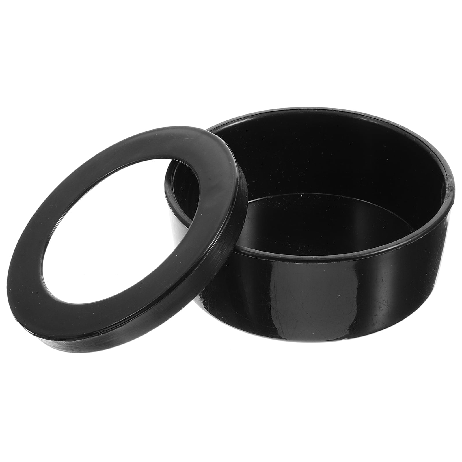 HOMEMAXS Turtle Food Round Feeding Pot 6.50X6.50X2.50CM Black