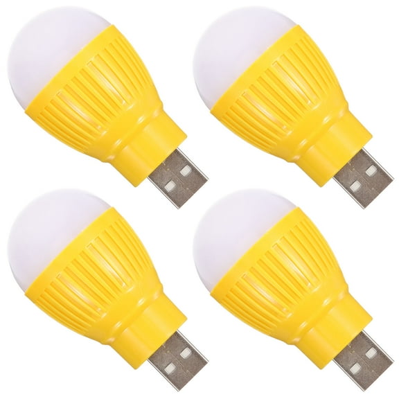 USB Rechargeable Mini Lantern for Home Use Portable Yellow LED Light with Plastic Body 4 Pieces