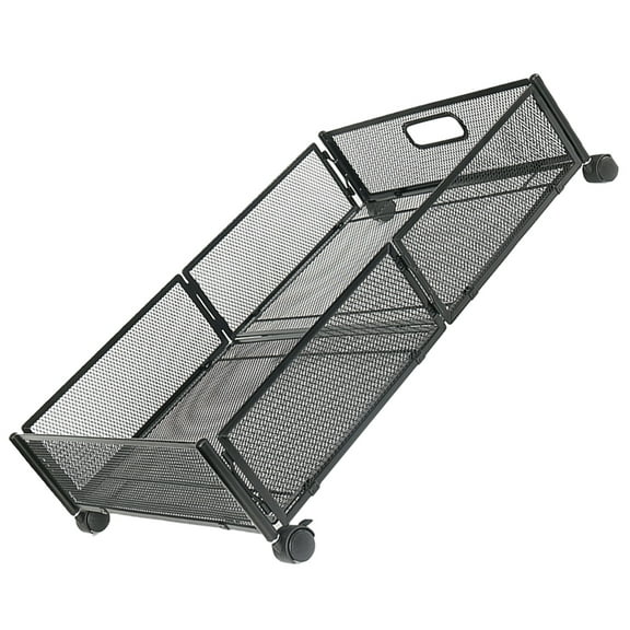 HOMEMAXS  Under Bed Storage Rack Bedroom Food Containers with Lids Shelves Black