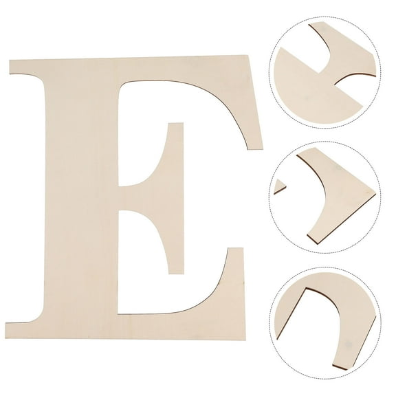 HOMEMAXS Unfinished Wooden Letter Wooden Letter Sign for Craft DIY Wooden Letter E