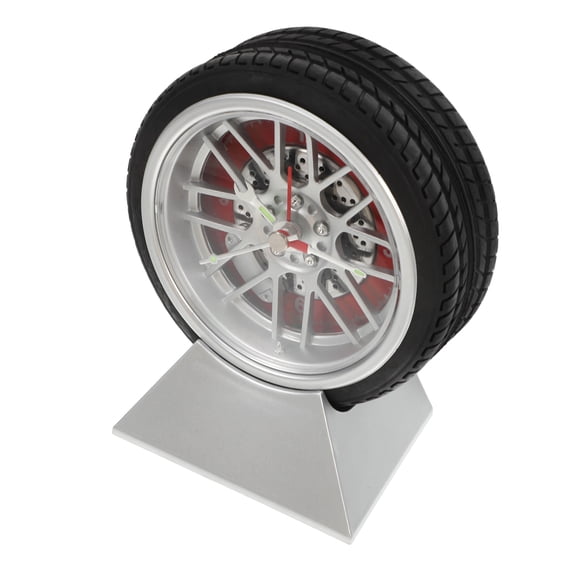 Car Tire Shaped Desk Clock with Quartz Movement, Multi-Color ABS Material, Perfect for Bedroom, Living Room, Office Decor