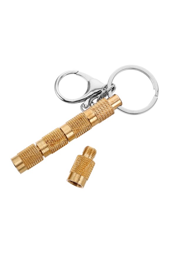 HOMEMAXS Universal Tire Deflator Keychain 5 In 1 Tire Pressure Release Valve Key Chain Brass Tire Deflator Accessories For Trucks