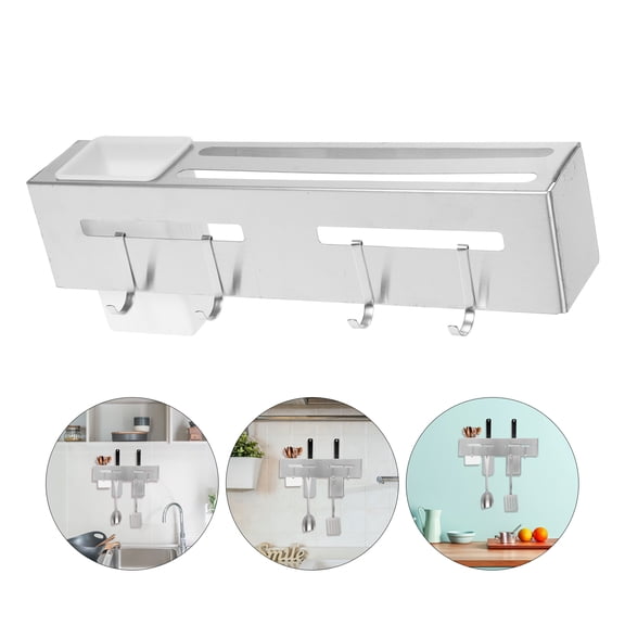 Utensil Holder for Kitchen Wall Holders Rack Organizer Storage Silver